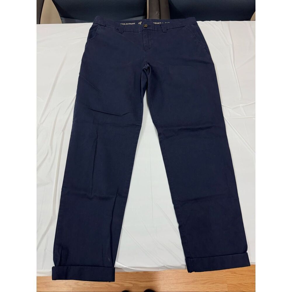 Gap Khakis Navy Blue Broken-In Straight Leg Pants Size 8